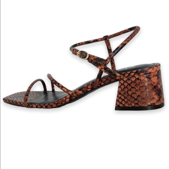 Marc Fisher Jiny 2 Brown Snakeskin Leather Slingback Sandal - Picture 7 of 10